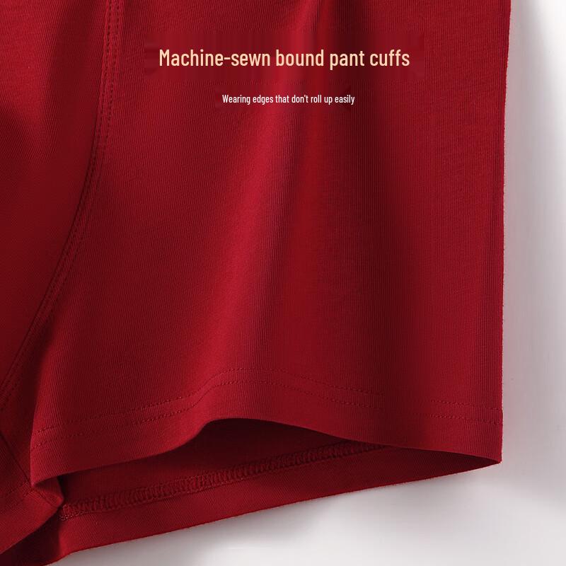 Mao Ren Herren Glücksbringer Rote Baumwolle Antibakterielle Boxer-Slips 3er-Pack