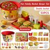 Kids Pretend Play Food Set Simulation Make Hamburger Pizza Kitchen Happy Meal Toy Food Cooking Party Interactive Girls Toy Gift