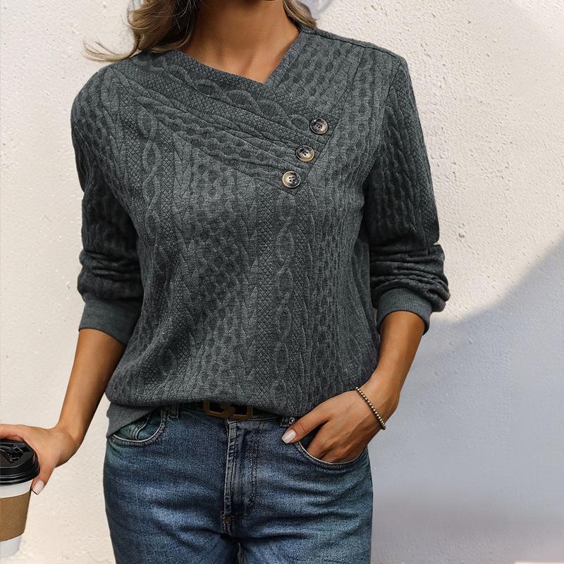 European & American Bestseller: Retro Pleated Long-Sleeve Casual Sweatshirt for Women