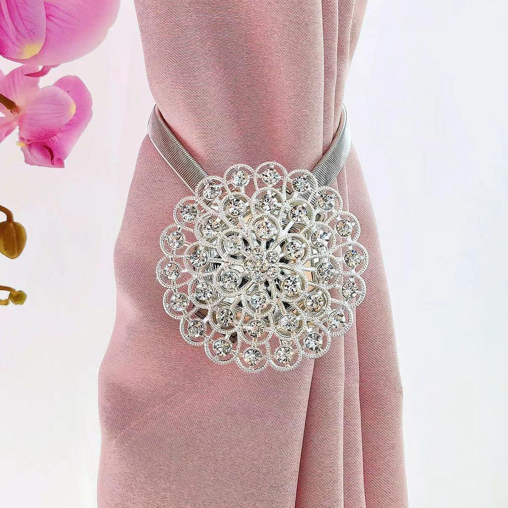 Creative Diamond Alloy Curtain With Adjustable Magnetic Buckle For Curtain Decoration