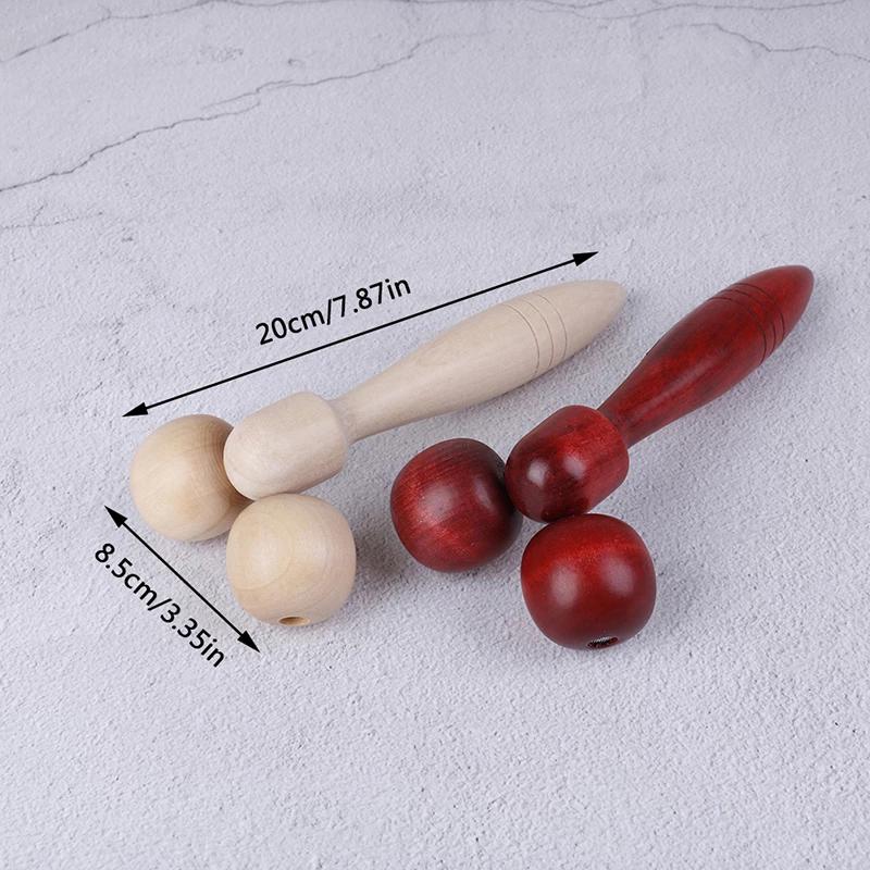 Personalized Roller Massager Wooden Face Massager Facial Massager Double Wheel Pull Wheel Face Massager