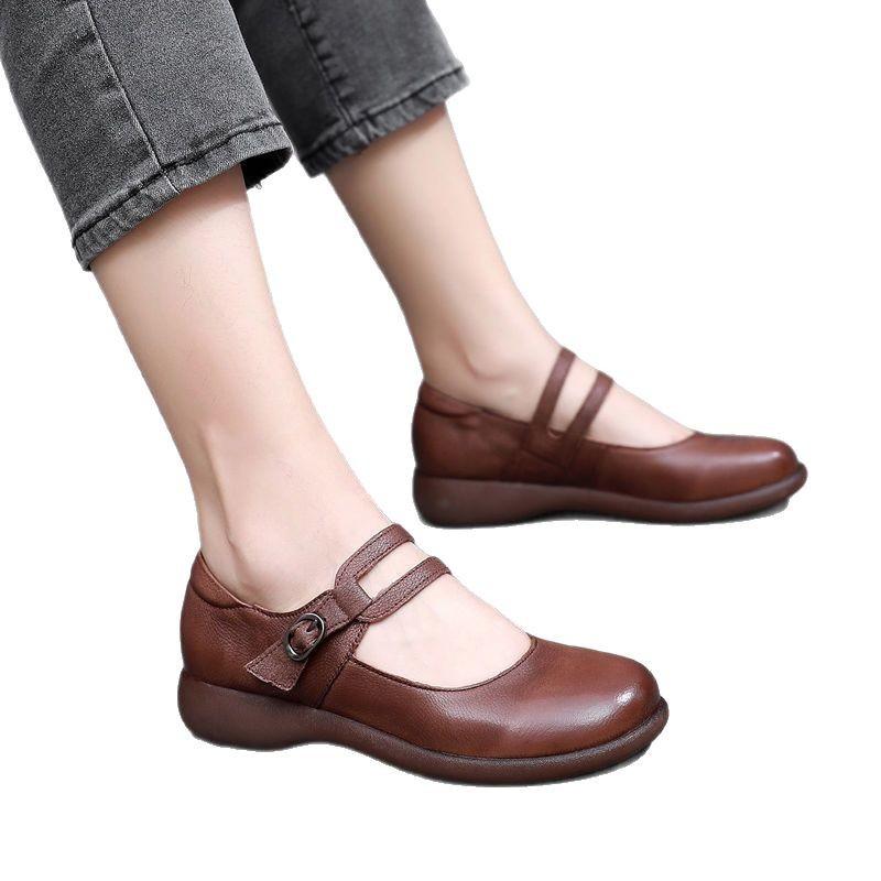 Gentle and not tired feet Mary Jane shoes women's 2025 spring new thick-soled heightening single shoes British versatile loafers
