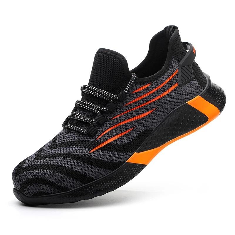 Men Safety Boots Steel Toe Anti Smash Anti Puncture Work Shoe Indestructible Breathable Couple Casual Shoes Lace Up Men Sneakers