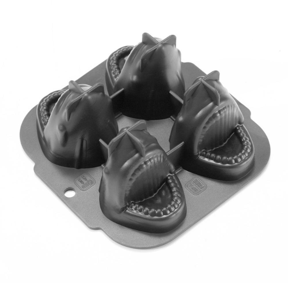 

Новые 4-ячеечные формы для мороженого Акула Силиконовая форма для ледяных шариков Пищевая форма в виде животного Форма для льда для лета серый