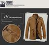 Men's Winter Fleece-Lined Leather Jacket, Mid-Length, Thickened, Casual, Middle-Aged, Warm Cotton Coat