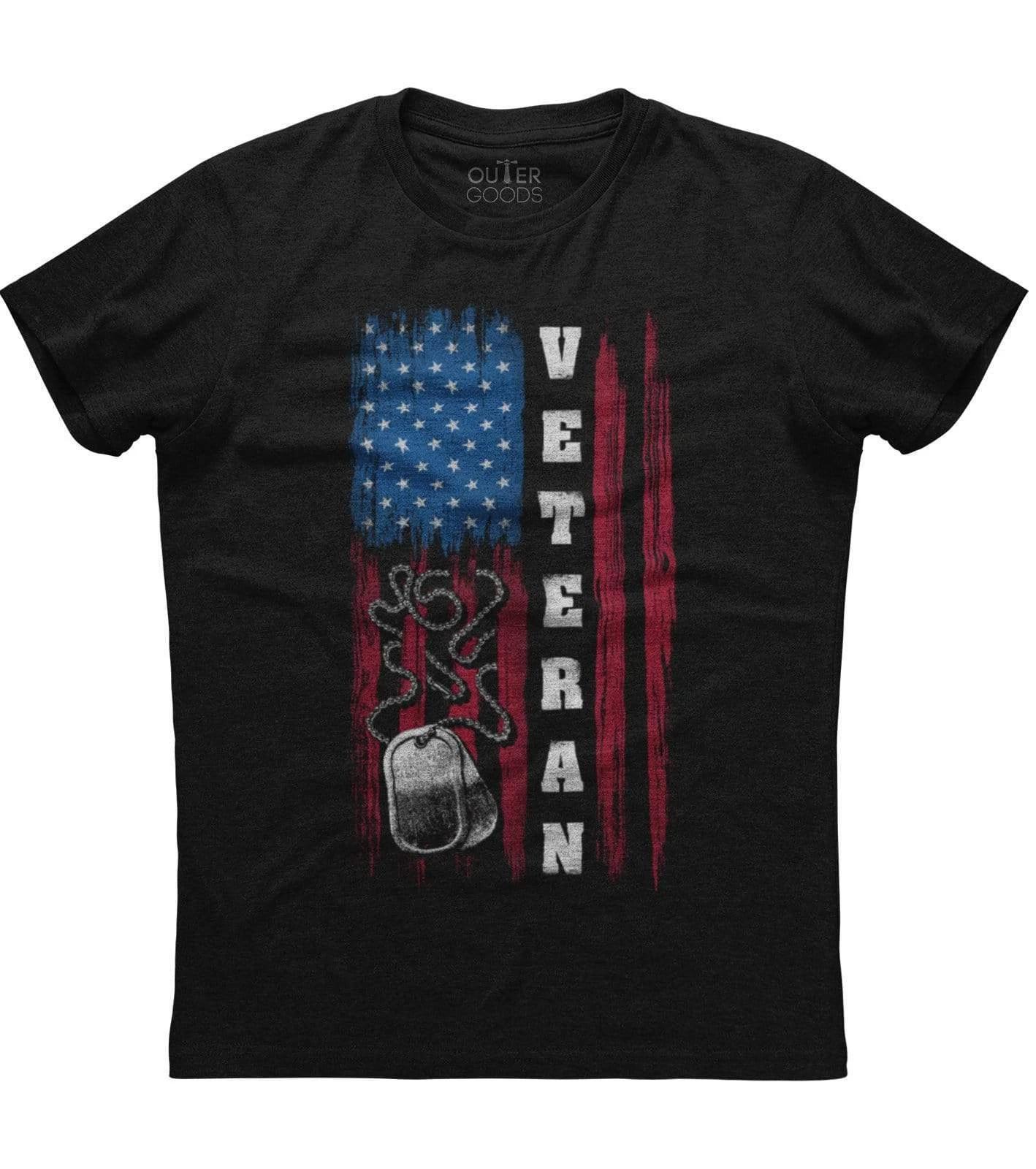 Mens American Flag Honoring The Veteran Patriotic T-shirt Military USA US S