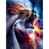 Men's 3D Roaring Lion Printed T-Shirt Cool Galaxy Flame Animal Graphic Tee Casual Short Sleeve Crewneck Top Hip Hop Streetwear Summer Fashion Clothes