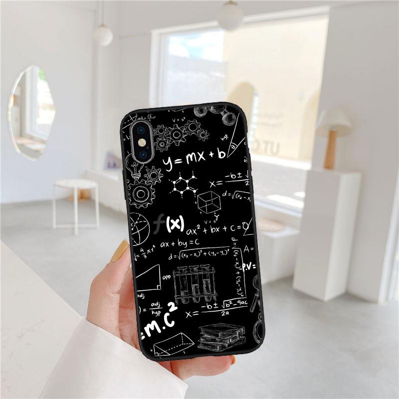 CJ27 Chemical Maths Equation Formula Soft Shell Phone Case for iPhone 16 15 14 13 12 Pro Max Plus Mini