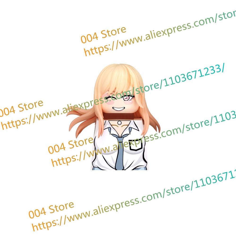 18+ Adult Building Block MOC Anime Action Figure Sexy Model Date Cartoon Swimwear Girl Hair Kit Ornament Toy Gift Collection F31