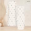 Women Plus Size Two Piece Set Long Sleeve Open Front Cardigan Crew Neck Sleeveless Bodycon Dress Geometric Printed Black Gold Gray