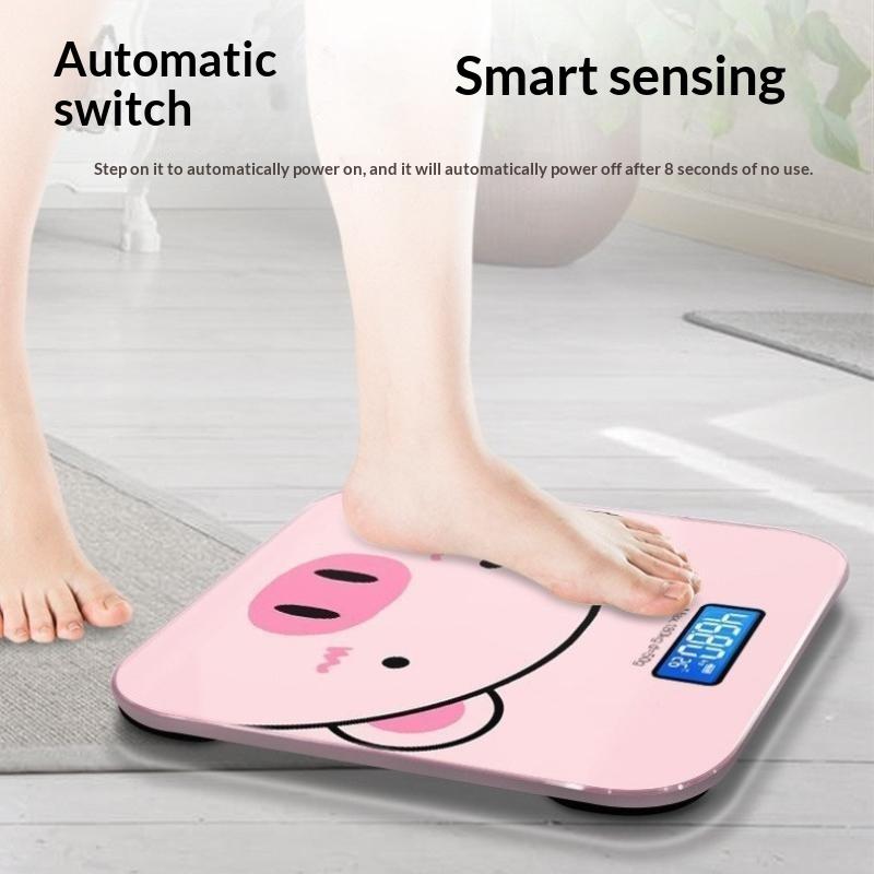 Cartoon Cute Pig Digital Weight Scale High Precision Reading For Home Bathroom Weight Tracking Automatic Weighing Scale