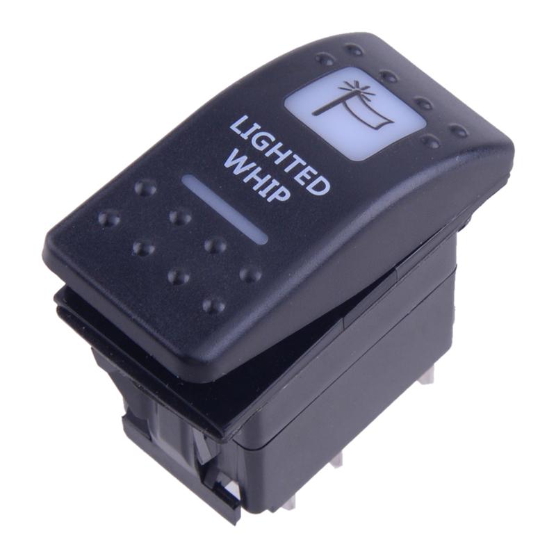Orange Car LED Front Center Lighted Whip Laser Rocker Switch 5pin Fit for Boat SUV Trucks ATV UTV Marine Motorcycle Bus 12V 24V