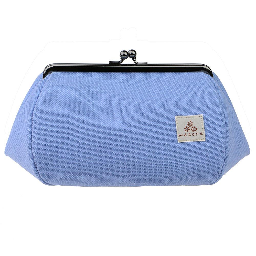 Watona Canvas Cosmetic Pouch 50w (Wide) (Baby Blue)