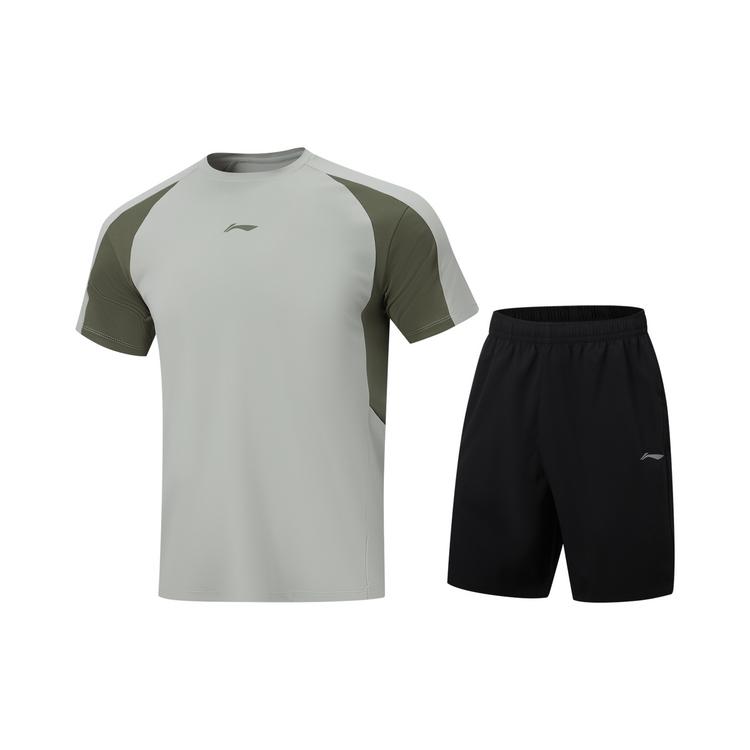Li-Ning Quick-Dry Cool Round Neck Logo Sports Suit Men activewear AWBW085-5 S