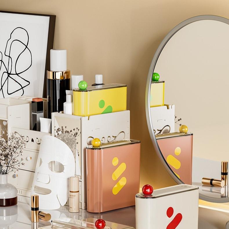 1PC Mask Storage Box Home Refrigerator Storage Box with Lid Desktop Storage Bin Cosmetic Dressing Table Mask Box