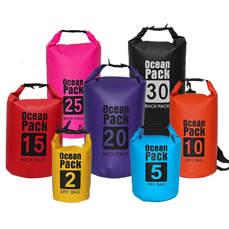 Large Capacity Waterproof PVC Outdoor Bag - Portable for Diving, Mountaineering, Swimming; Single/Double Shoulder Storage
