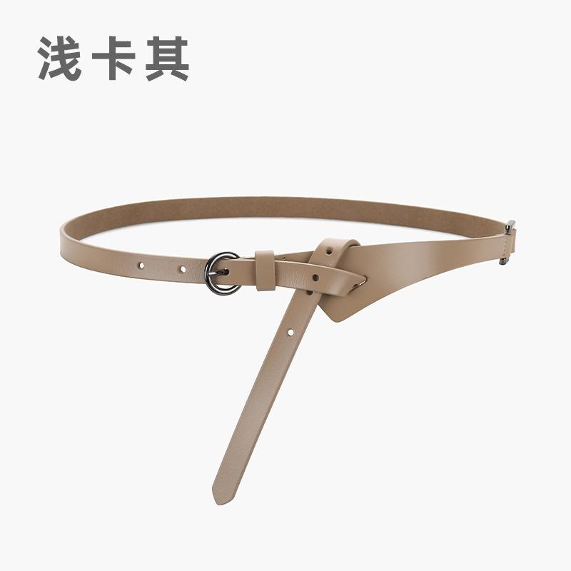 Women'S Leather Belt Retro Pin Buckle Belt Women'S Cowhide Fine Belt Women'S Decorative Dress