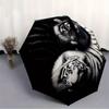 1pc Tiger Yin Yang Automatic Opening/closing Umbrella, Reinforced 8-Rib Construction, Compact Travel Umbrella Yy250808157