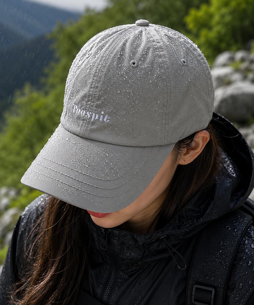 Tueseupis Nylon Signature Lettering Logo Ball Cap (Light Gray)