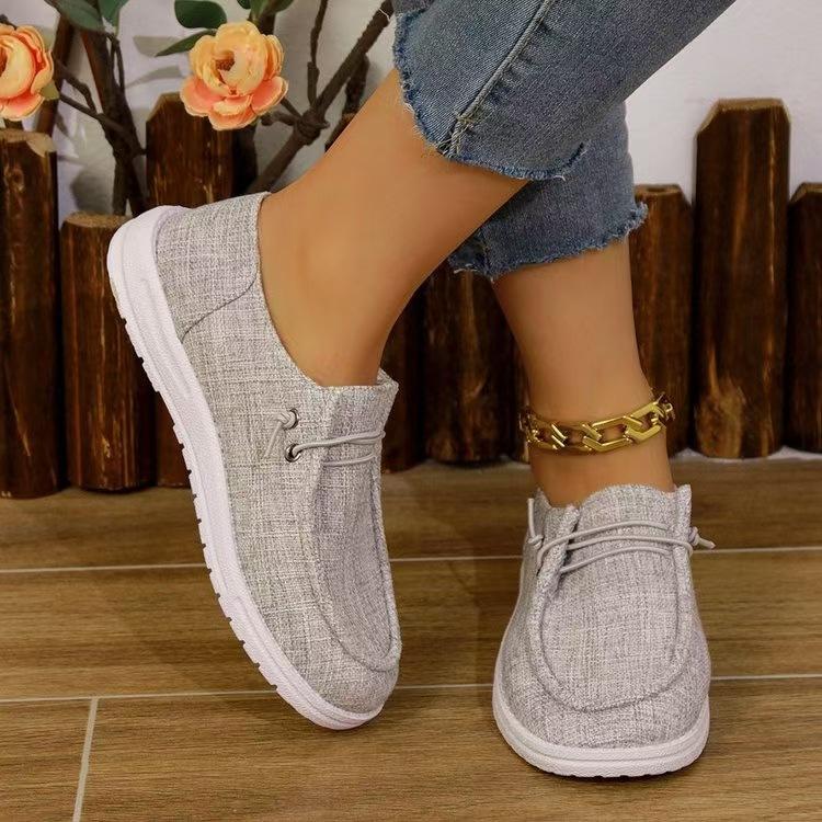 Women's Shoes Casual European and American Lace-up Flat-soled Single Shoes One-pedal Lazy Shoes