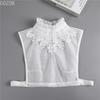 Women's Solid Colour Black White Vertical Small Flip Collar Versatile Shirt Jumper Jumper Fashion Lace False Collar Four Seasons