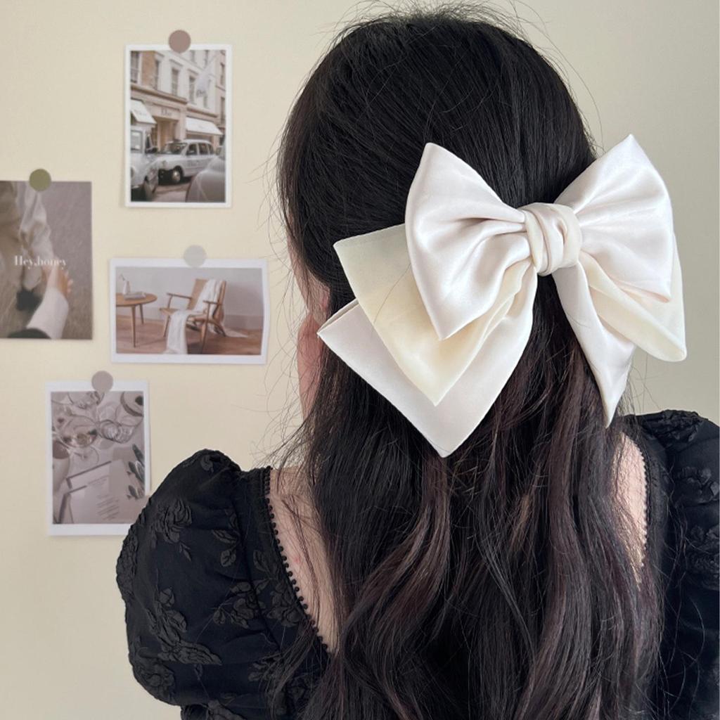French High-End Versatile Large Bow Hair Clip for Women - Enhances Updo and Slenderizes Face