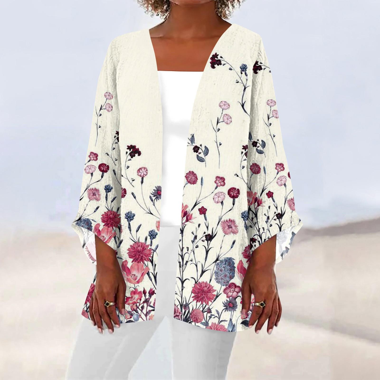 

Женская повседневная модная легкая куртка средней длины с принтом в стиле ретро, ​​кардиган XL розовый