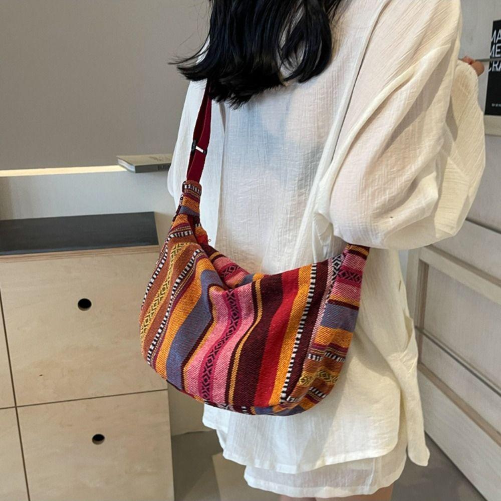 Handbag Bohemian Shoulder Bag Large Capacity Weave Folk Messenger Bag Outdoor