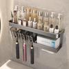Punch-Free Wall-Mounted Toothbrush Holder & Storage Rack