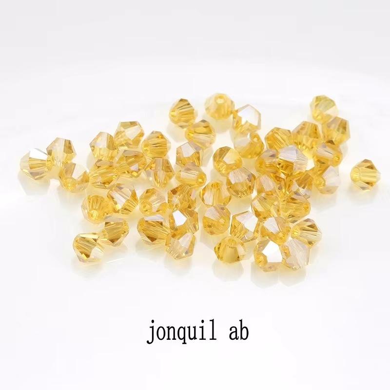 4mm Crystal Bicone Beads 100PCS Faceted Glass Beads Rainbow Loose Craft Beads for Bracelet Necklace Earring Keychain Making DIY