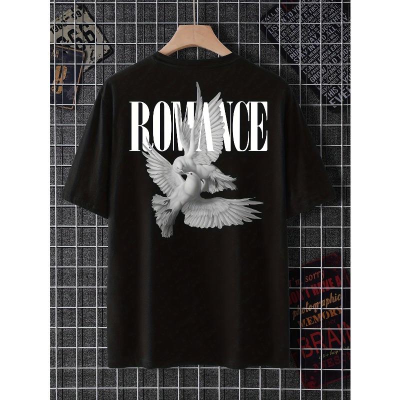 Taglie Europee T-shirt Casual da Uomo a Maniche Corte con Fantasia Alfabetica, Girocollo, Tessuto Comodo, Top Traspiranti e Confortevoli per l'Estate