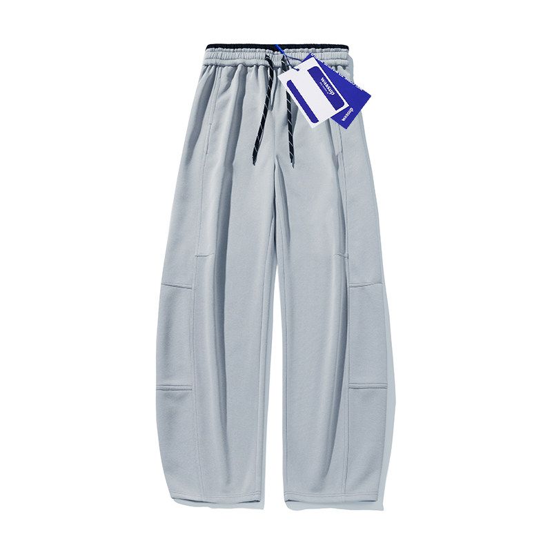 Wassup Drapey Casual Pants for Men, Hong Kong Style Trendy Patchwork Solid Color Versatile Youth Scimitar Sports Sweatpants