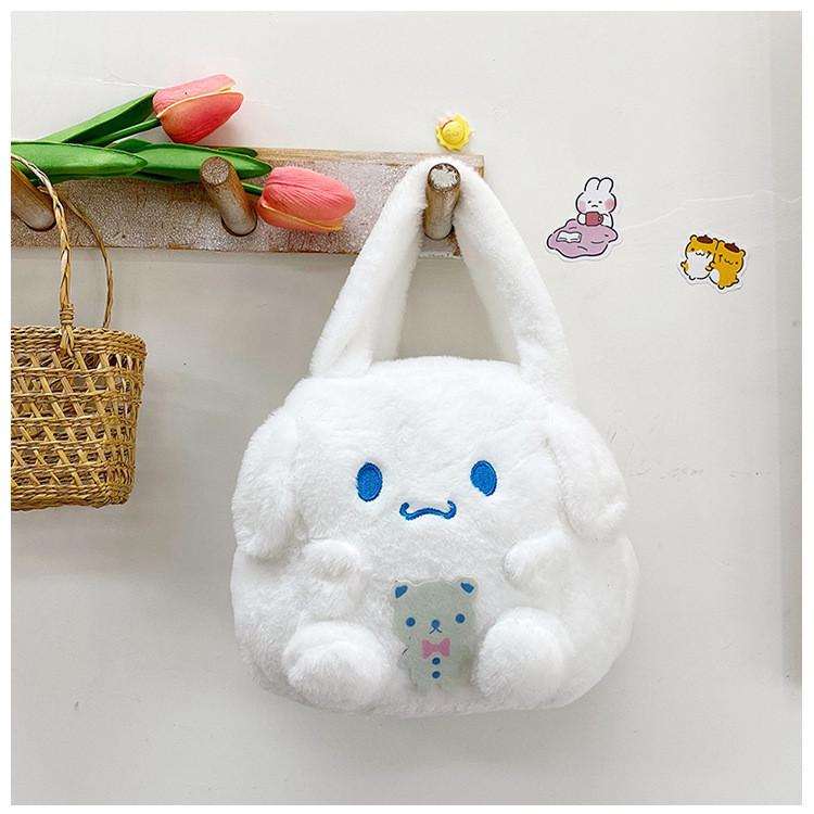 Модная плюшевая мультяшная детская сумка, очаровательная унисекс детская сумка через плечо White Dog