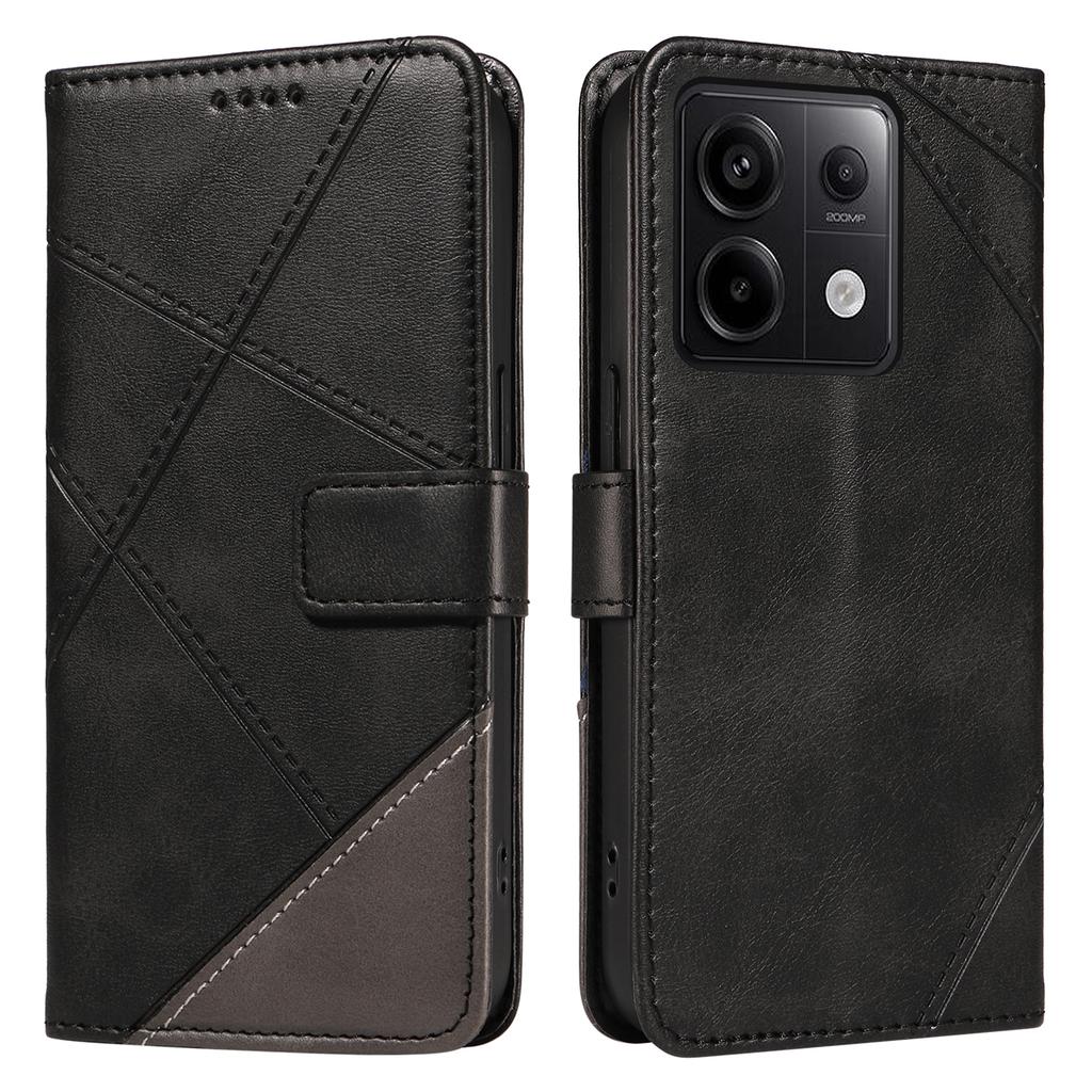 For Xiaomi Poco X6 5G/Redmi Note 13 Pro 5G Case Protective Geometric Line Leather Phone Cover