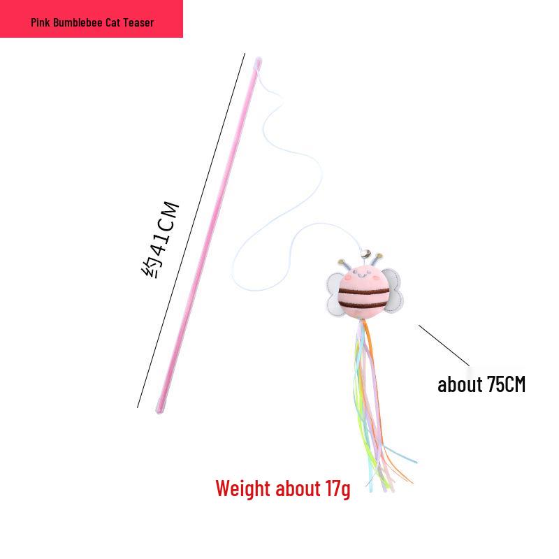 Pet Supplies Feather Bell Fairy Teaser Wand Collection - Interactive Cat Toys