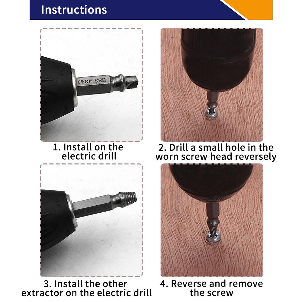 Buy Damaged Screw Extractor Drill Bit Set Stripped Easily Take Out