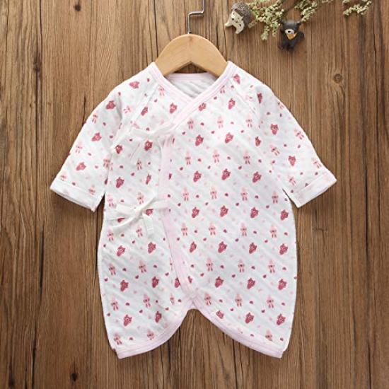 Baby Koi Baby Newborn Infant Combination Thick Long Sleeve Romper Coverall Print Rabbit and Strawberry 60cm Clothes, Undershirt, Autumn/Winter Set,