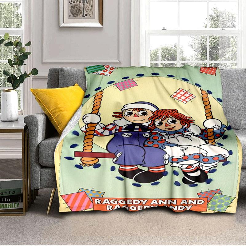 Couverture Aventure Raggedy Ann Et Andy Convient pour Canapés, Lits, Bureaux et Camping - Cadeau Parfait pour Halloween Noël