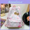 Cute Cartoon Backpack For School With Nylon Storage And Heart Details For Teens And Girls