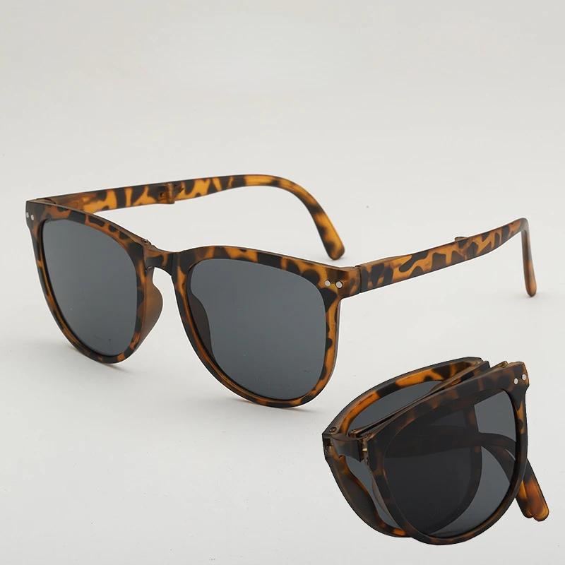 Folding Sunglasses Women Polarized Sun Glasses Men Night Vision Driving Eyewear Portable Sunglass WIth Glasses Case