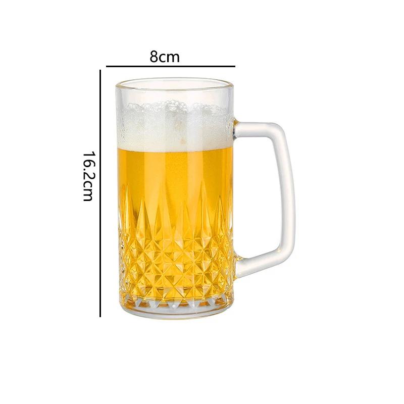 Luxury Wine Glasses Beer Glass with Handle Transparent Beverage Cup Wheat Beer Glass Exquisite Drinking Glasses Party Drinkware