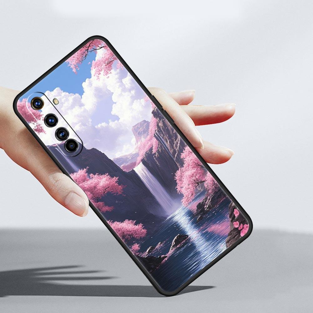 Pink Sunset Mountain Case For Realme C67 C63 C55 C53 C35 C25 C21 GT 2 3 5 6 10 11 12 13 Pro Plus 5G Soft TPU Phone Cover Fundas
