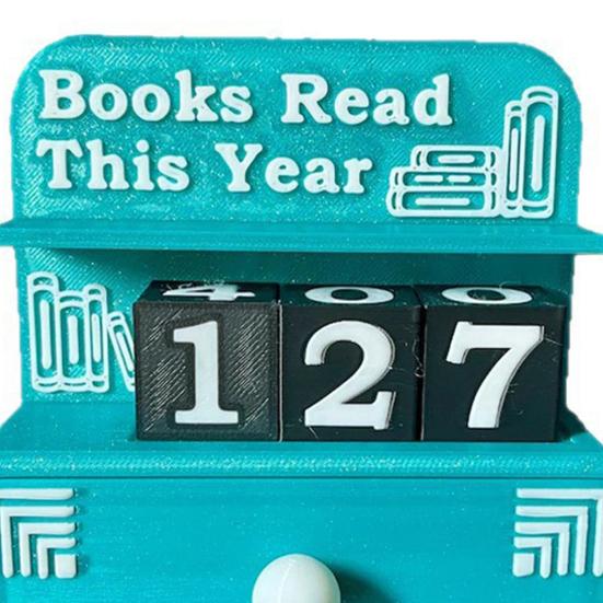 Reading Tracker Bookshelf Decoration with Dices Book Read This Year Reading Achievements Counter Reading Nook Accessory for Book Lovers