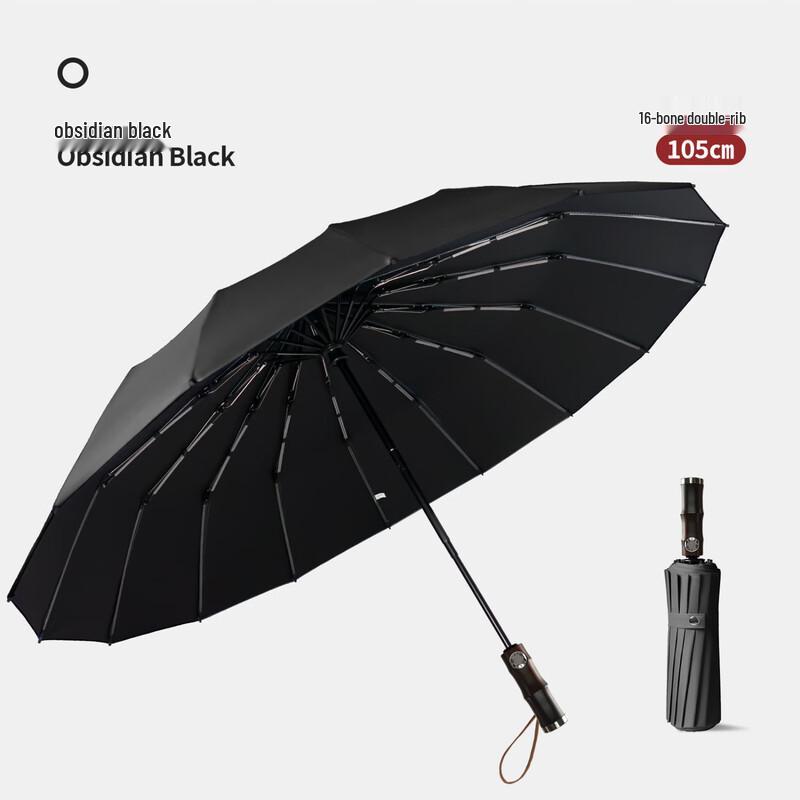 OEING Vintage Handle Automatic Folding Umbrella