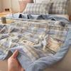 Lightweight Xinjiang Cotton Summer Quilt with Cooling Plaid Design for Single or Double Beds