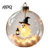 Office Event Decoration Halloween Glowing Sphere Lighted Clear Ball Ornament Cute Witch Indoor Holiday Hanging Cat LED for Mantel Party Decor