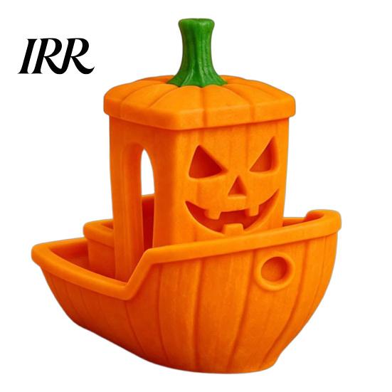 Halloween Themed Figurine 3D Printed Boat Figurine, Spooky Ghost Pumpkin Durable Ornament Ship Statue for Party Tabletop Home Decor Decorative