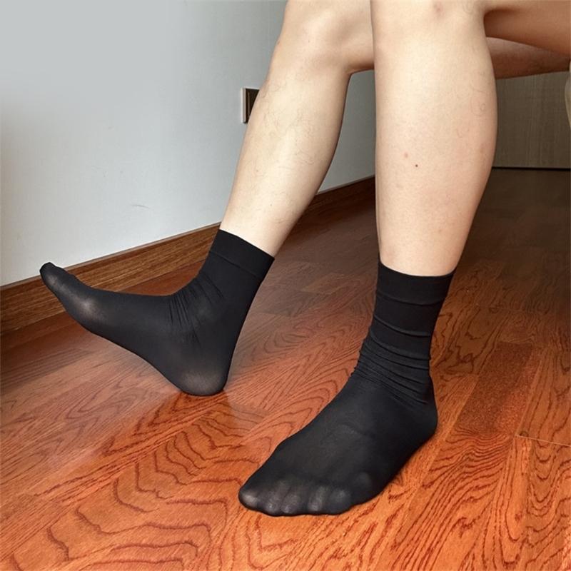 Mens Dress Socks Casual Business Socks Soft Nylon Work Trouser Socks Middle Tube Socks Breathable Ankle Socks Crew Socks