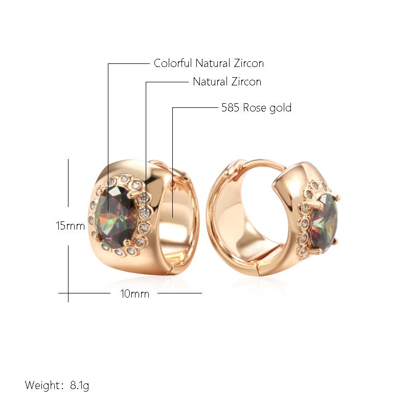 Fashion Colorful Natural Zircon Big Drop Earrings For Women Rose Gold Color Fashion Party Daily Jewelry Accessories