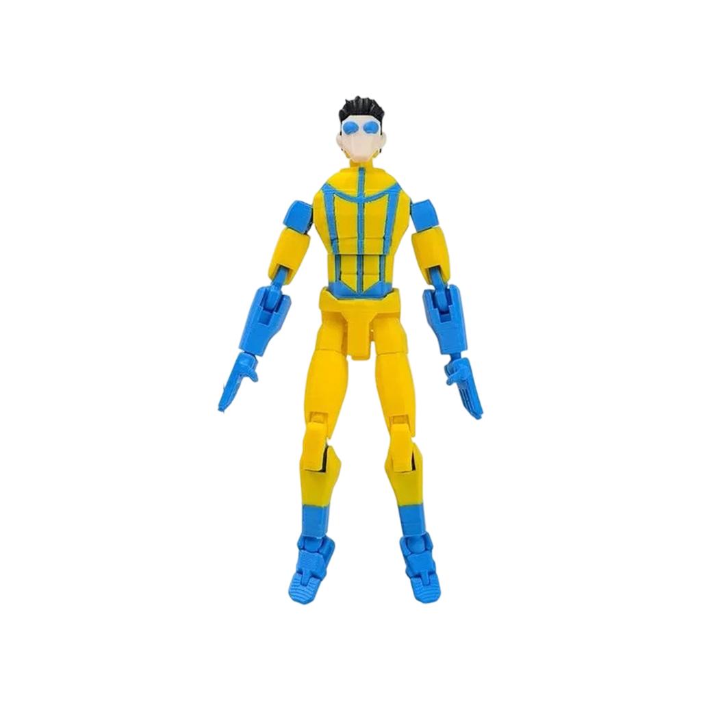 Poseable Action Figure with Articulated Joints and Removable Cape for Collectors and Display Suitable for Various Poses and Customization